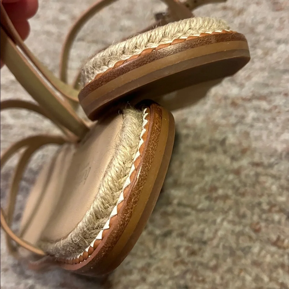 Botkier Island Tan Leather Espadrille Sandals Size 9.5
